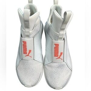 Puma Fierce Core Womens White Silver Orange Slip On Sneakers 190973-03